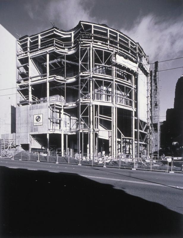 Seattle Art Museum Under Construction, First and University Street, Jan. 1991 (91-1-12B)