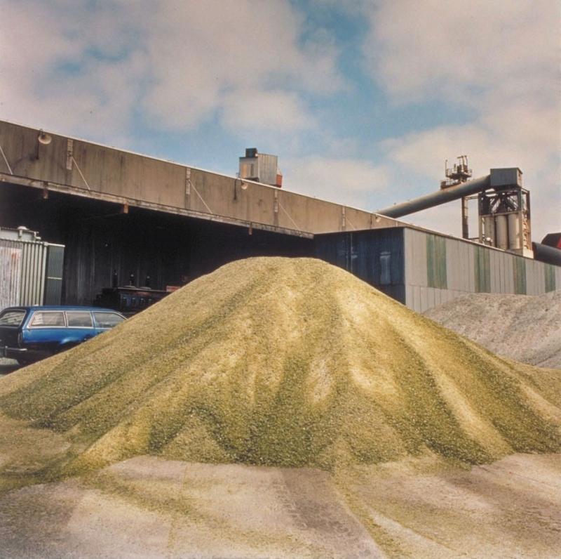 Yellow Glass Mound with Blue Pinto Wagon, 21 April 1991