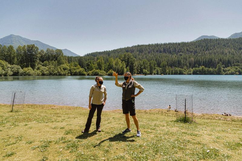 Discussion at Rattlesnake Lake, Anna Constance and Katie Klahn