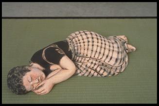 Sleeping Woman in Checkered Skirt