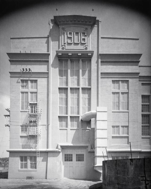 Georgetown Steam Plant, general view looking east, general elevation of entrance façade.