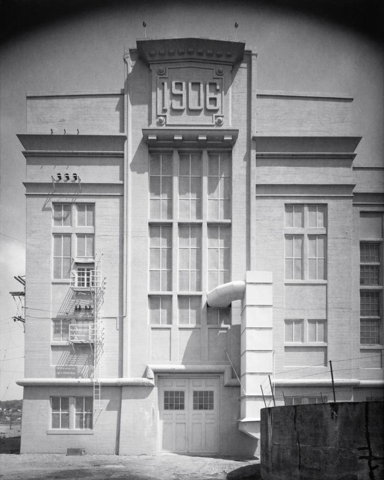 Georgetown Steam Plant, general view looking east, general elevation of entrance façade.